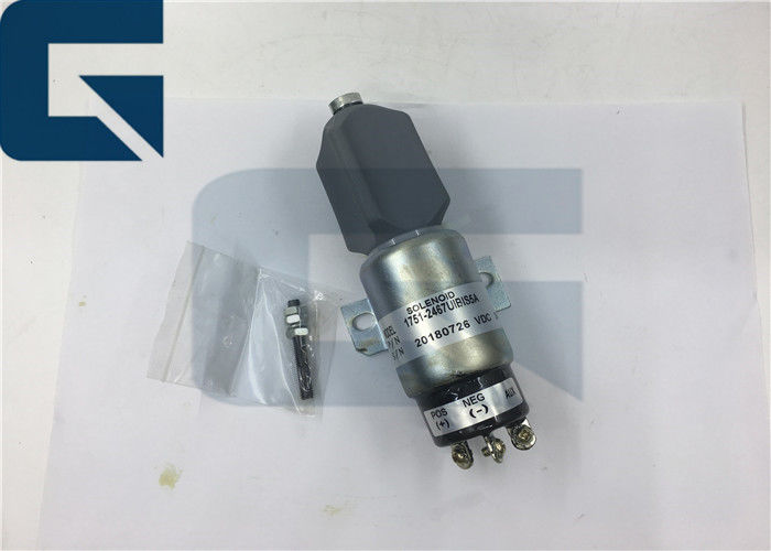 Durable Excavator Stop Solenoid Switch For S6K 12V 24V 1751-2467UIBIS5A